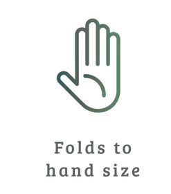 Folds to hand size